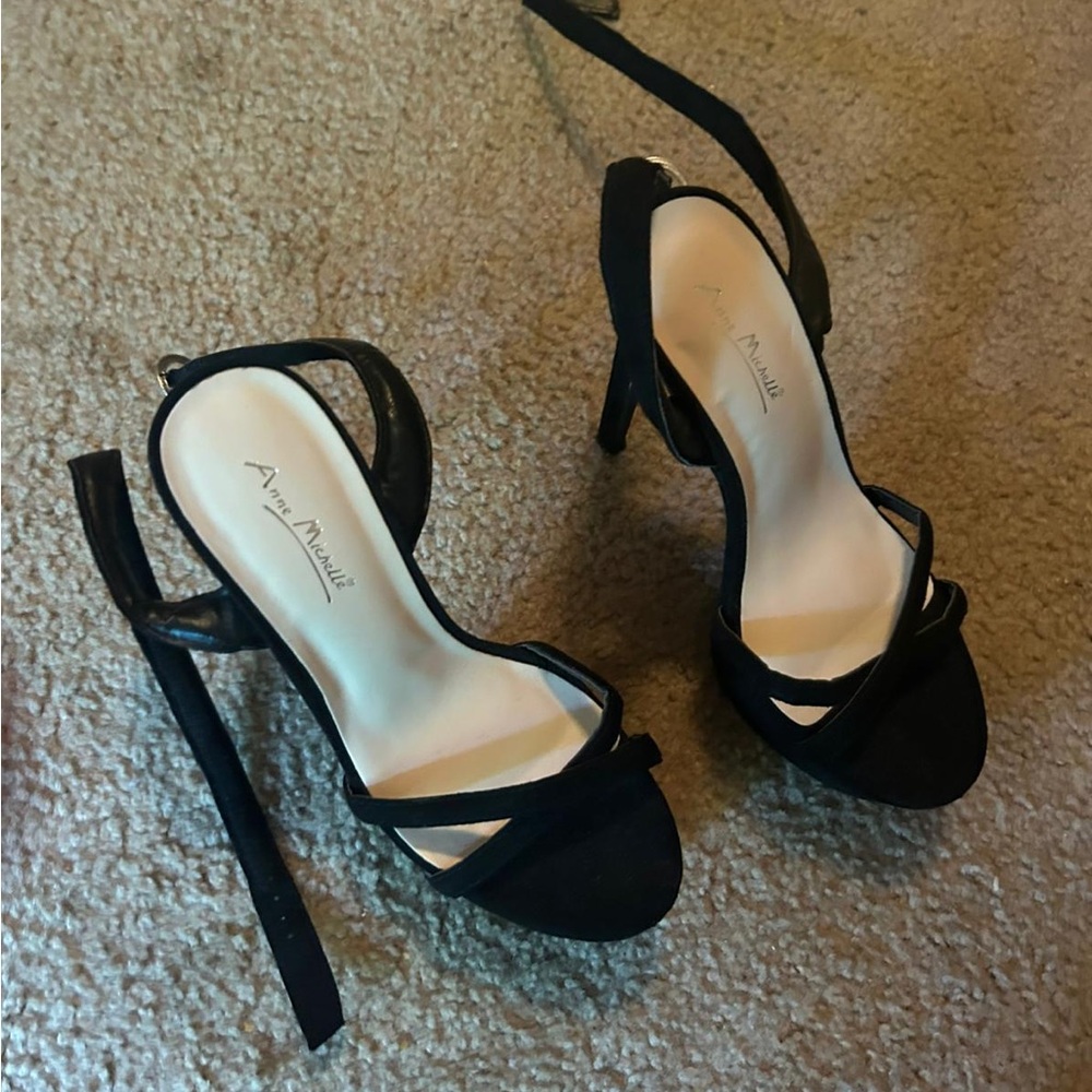 Anne Michelle Black Stiletto Heels Slingback
